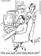 funny college cartoons university faculty wife professor teacher computer blog social media writing's block writing academics academia higher education cartoon 1330